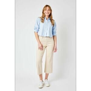 Judy Blue High Rise Slim Wide Leg Tan Jean Denim Size 13/31 Stretchy